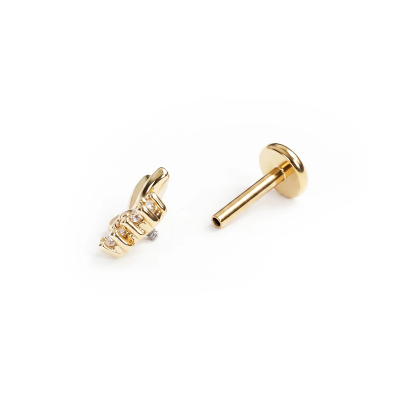 Labret avec un design en forme de papillon orné de pierres