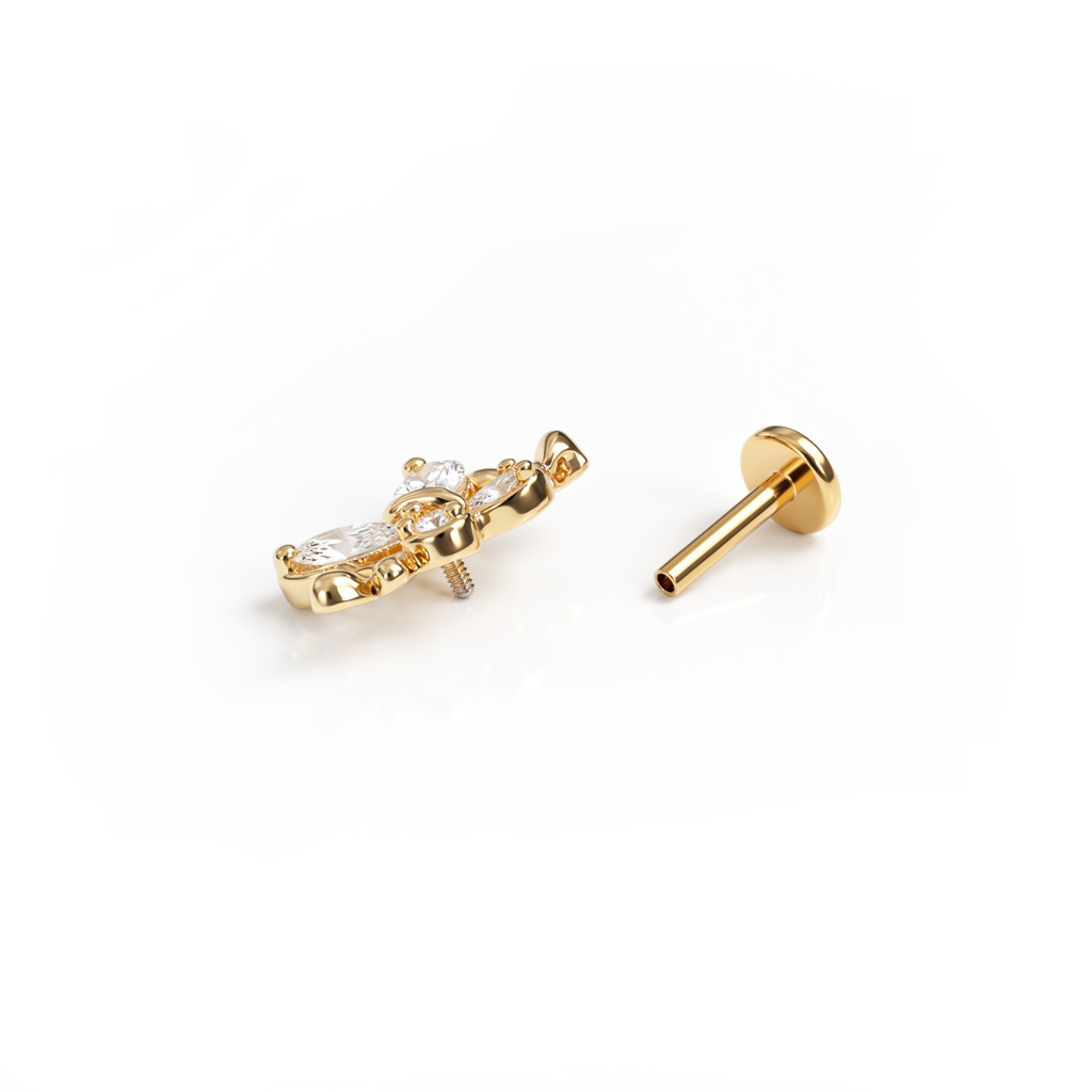 Labret avec trois papillons