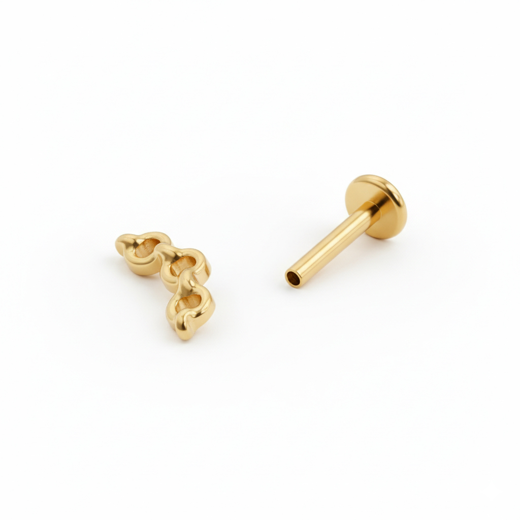 Labret en titane et chaîne