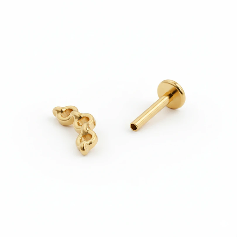 Labret en titane et chaîne