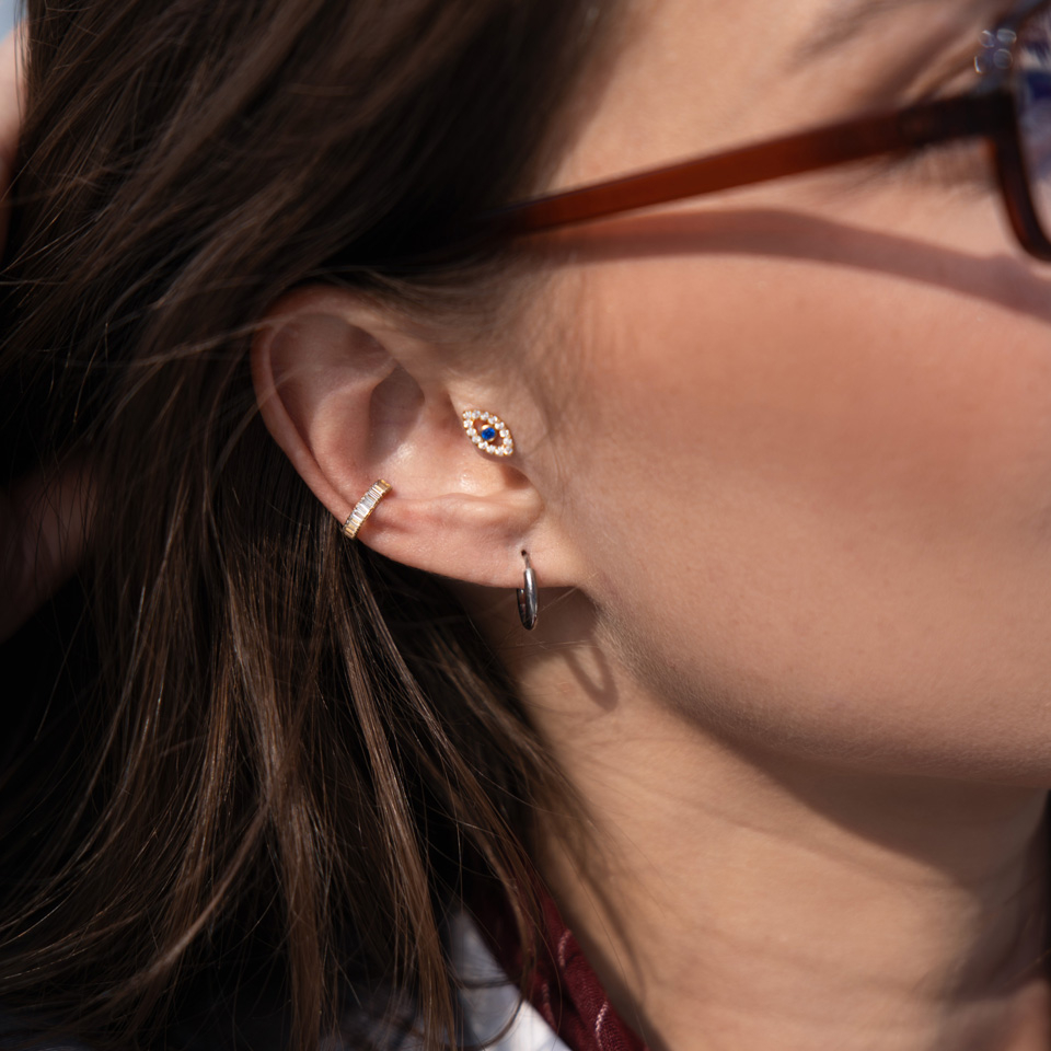 Labret en titane et design mauvais œil