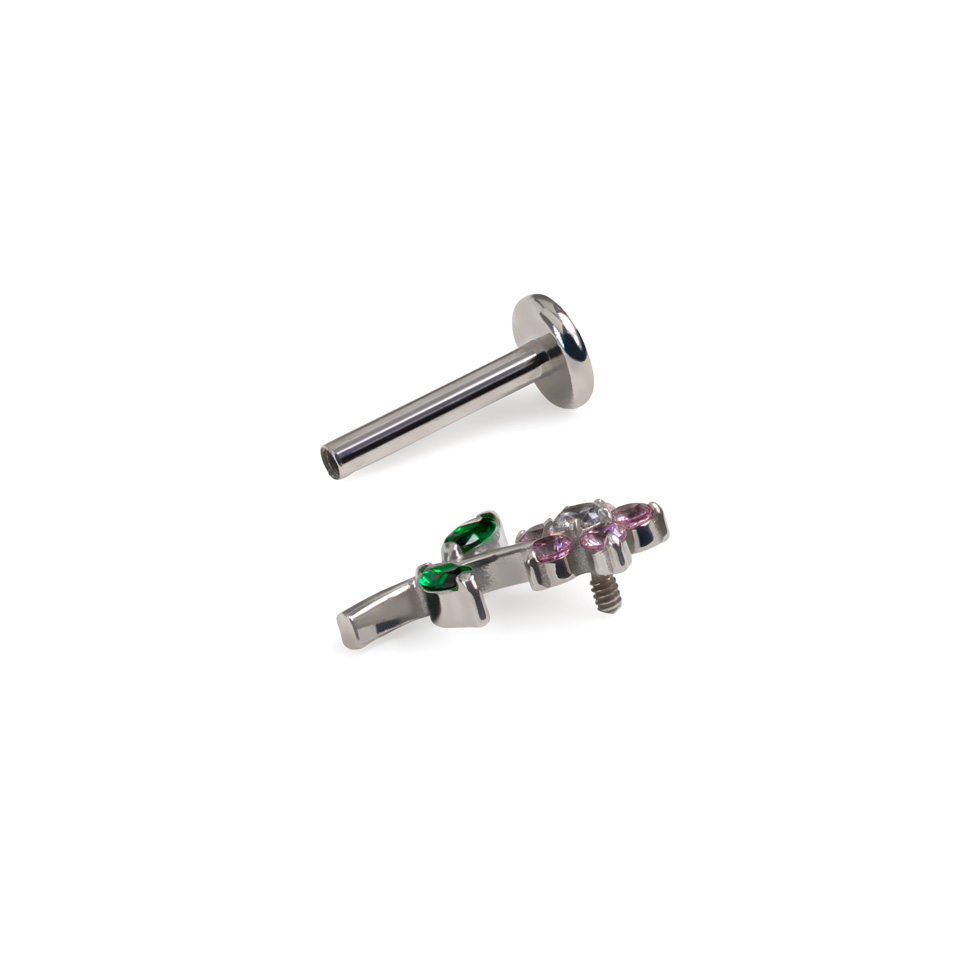 Labret orné d'une fleur