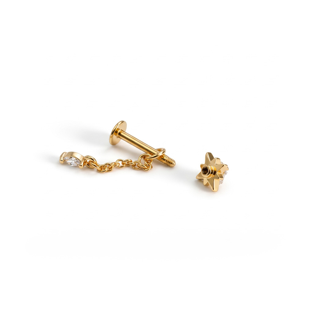 Labret avec une étoile et un charm