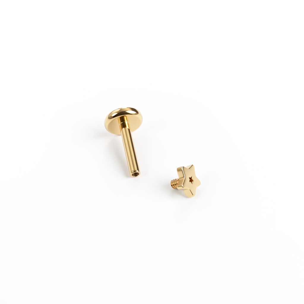 Labret en titane avec une petite étoile