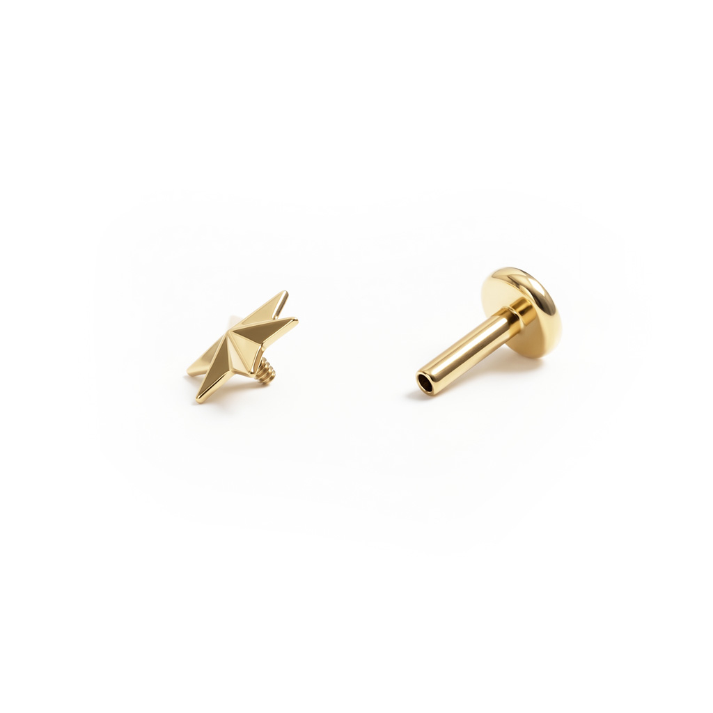 Labret en titane et étoile à facettes