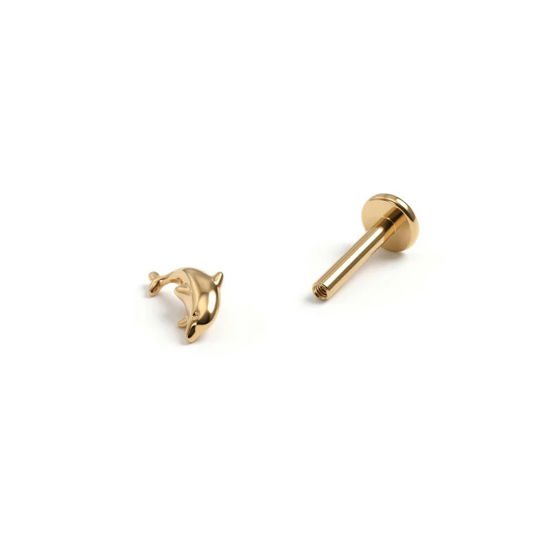 Labret en titane et design dauphin