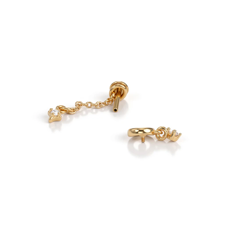 Labret avec un design lune et un charm étoile