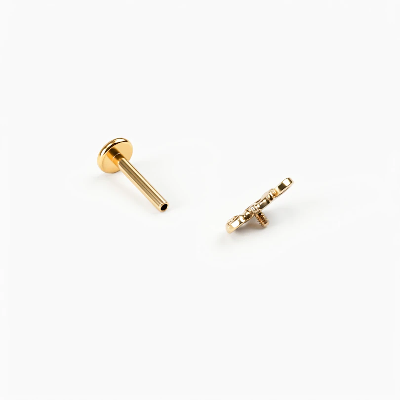 Labret en titane à motif caméléon