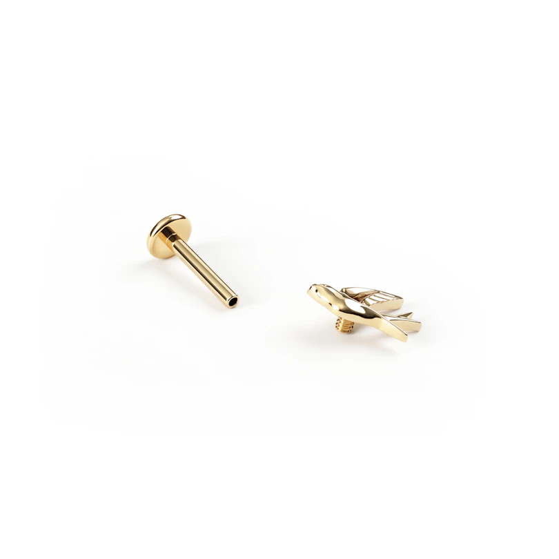 Labret en titane à motif hirondelle
