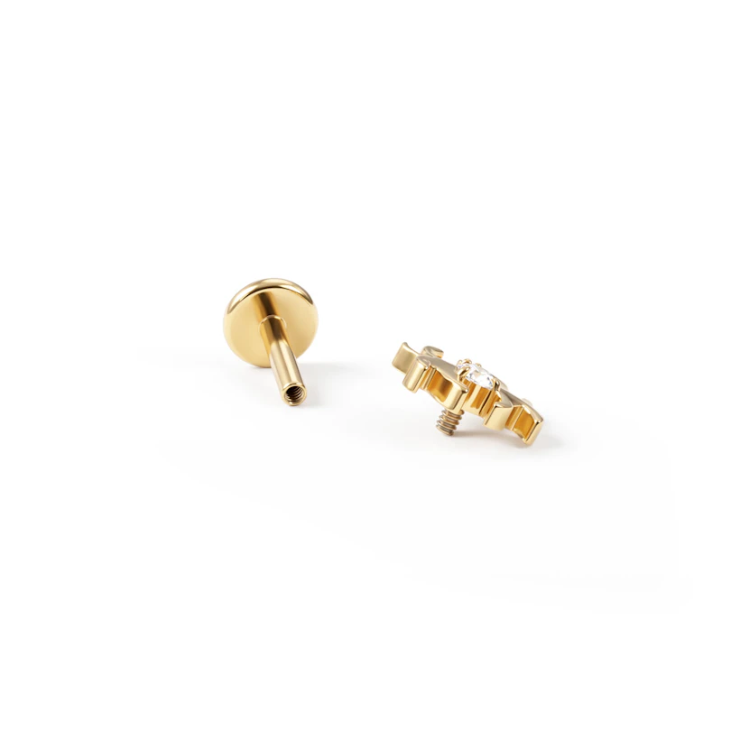 Labret en titane avec araignée ornée de petites pierres