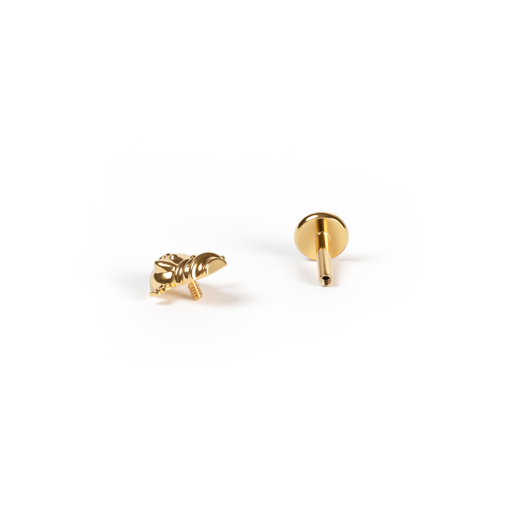 Labret en titane à motif bonhomme de neige