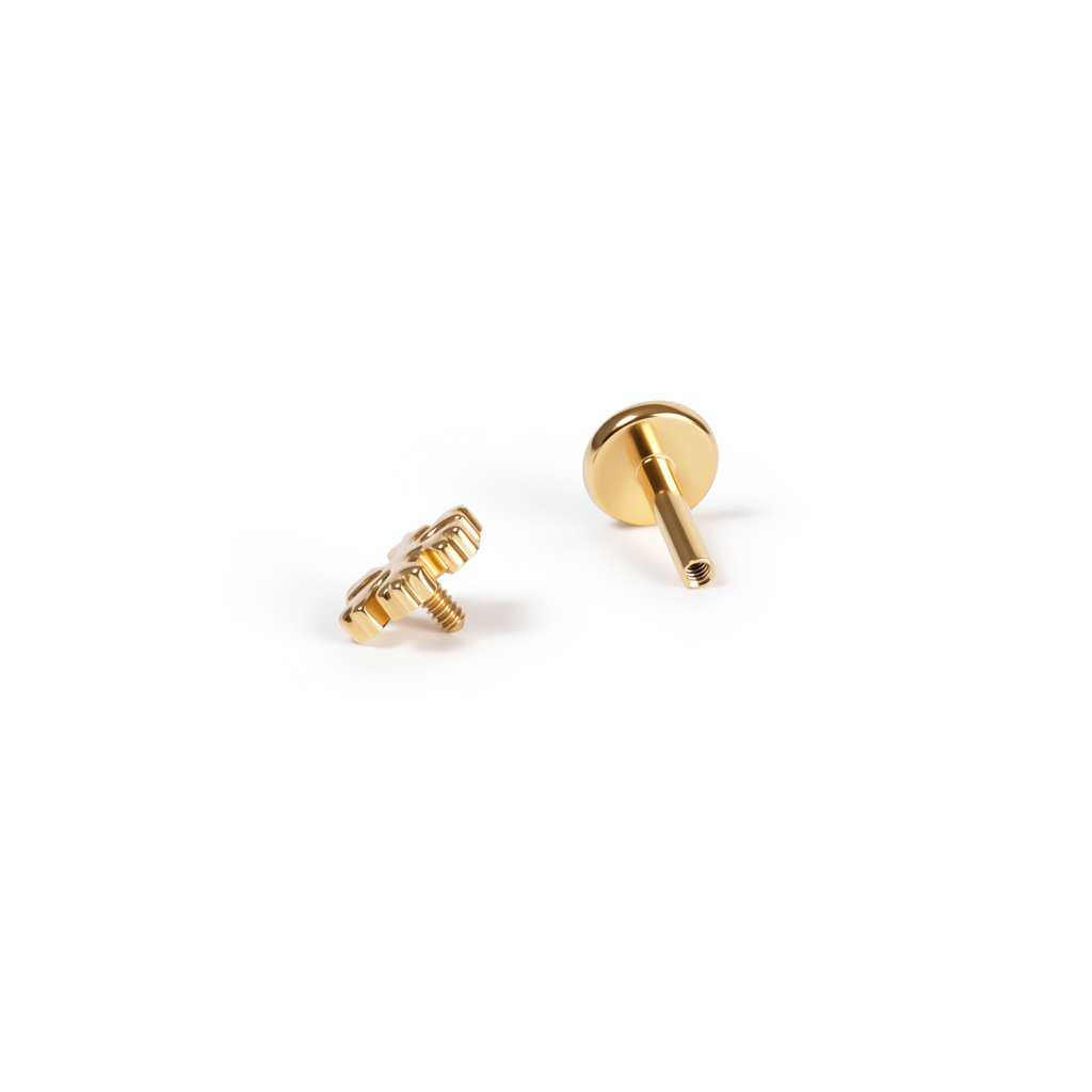 Labret en titane avec flocon de neige