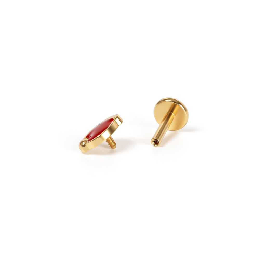 Labret en titane avec design bonnet du père Noël