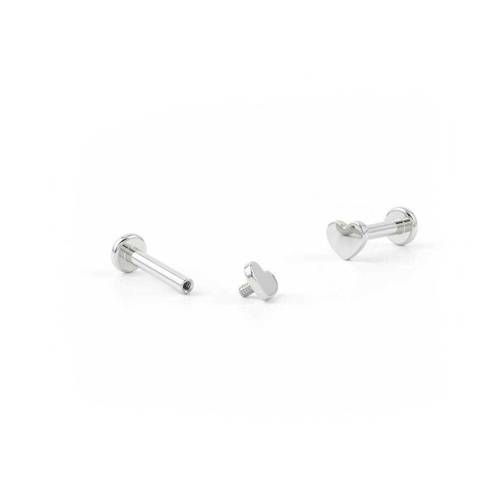 Labret en titane avec filetage interne et plusieurs designs