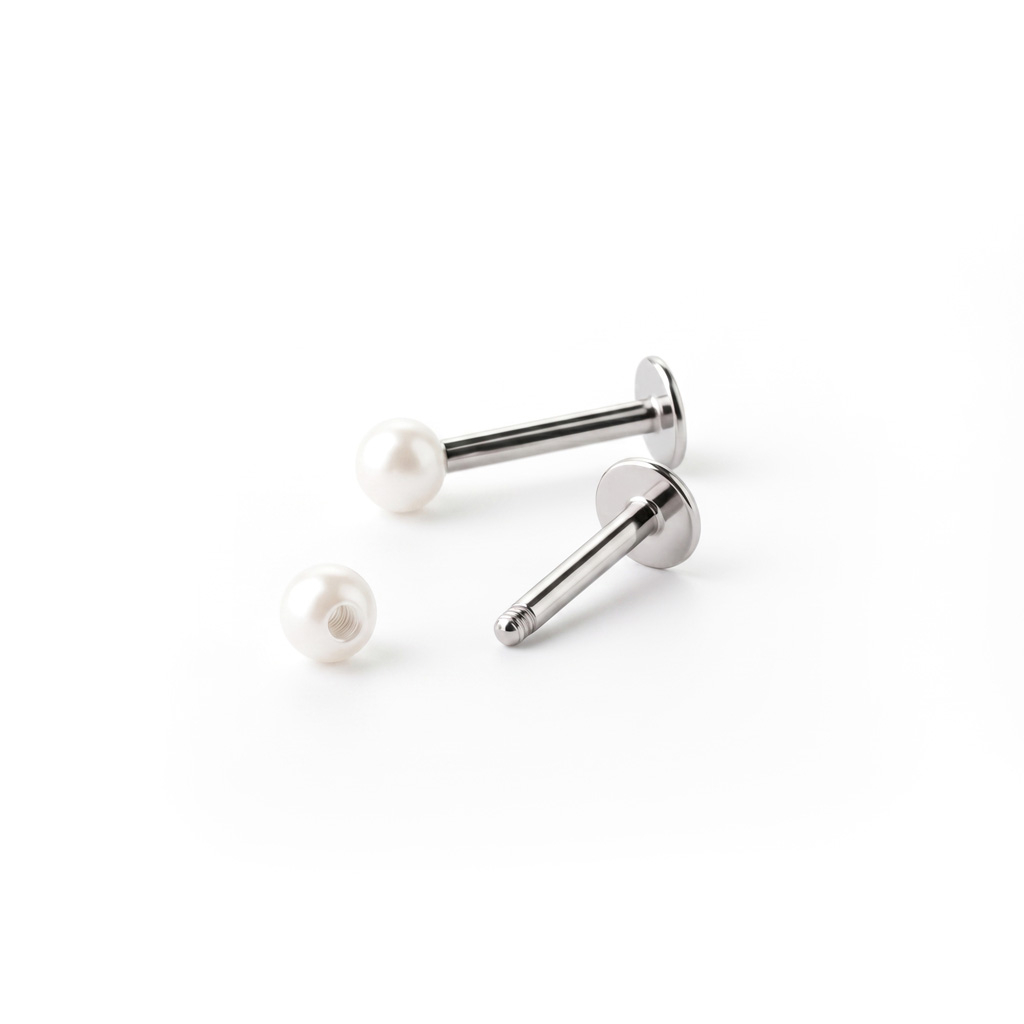 Labret perle en acrylique avec couleur au choix