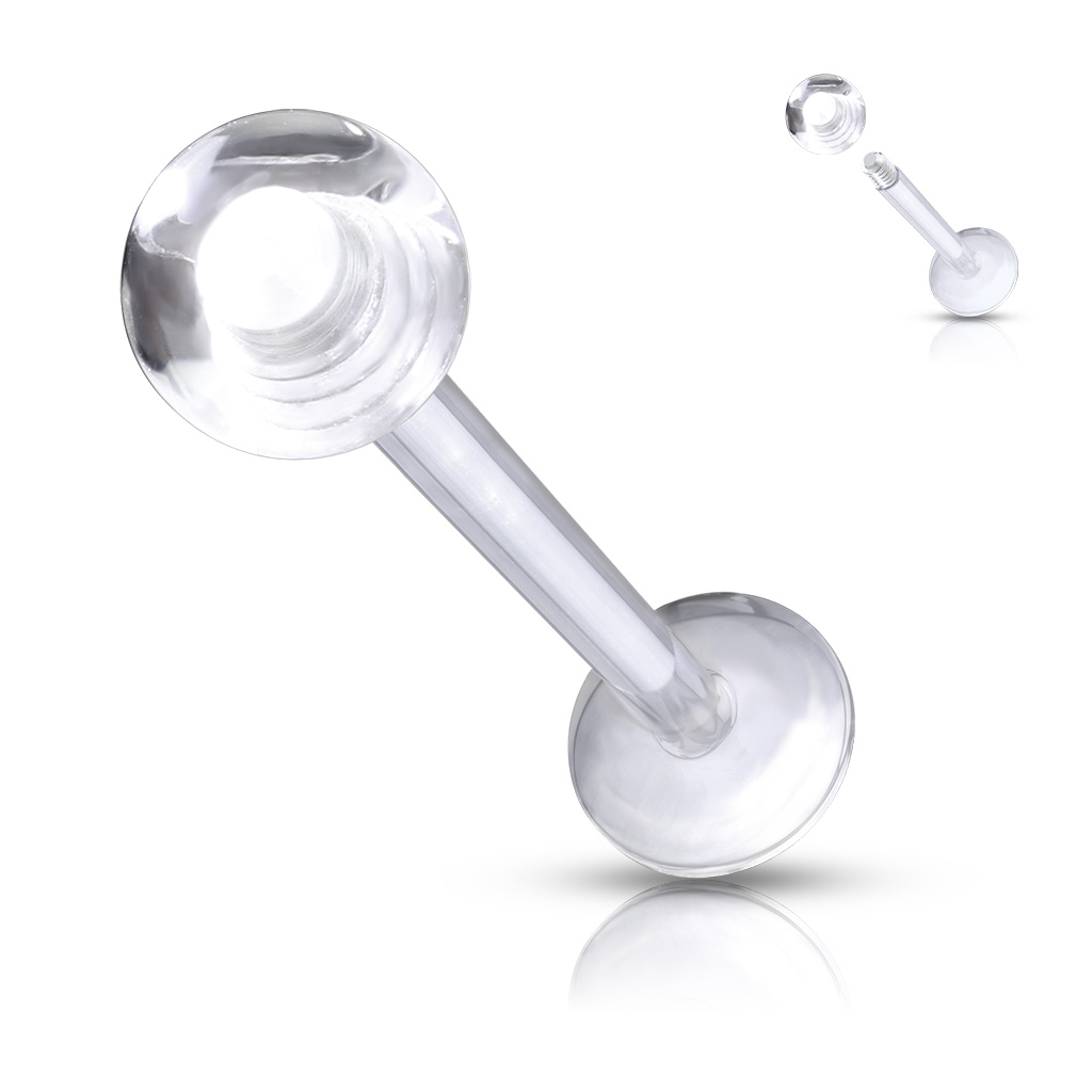 Retainer transparent pour labret avec boule