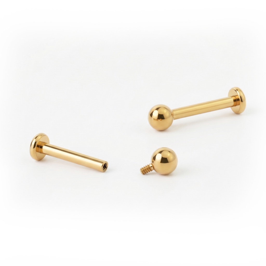 Labret en titane coloré avec filetage interne