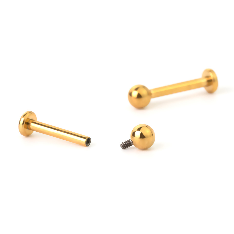 Labret en titane coloré avec filetage interne