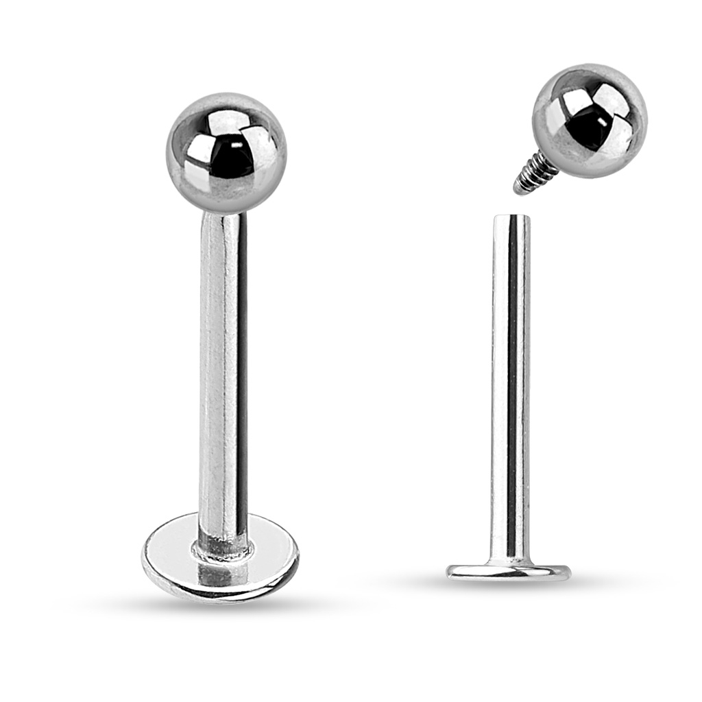 Labret en titane avec filetage interne