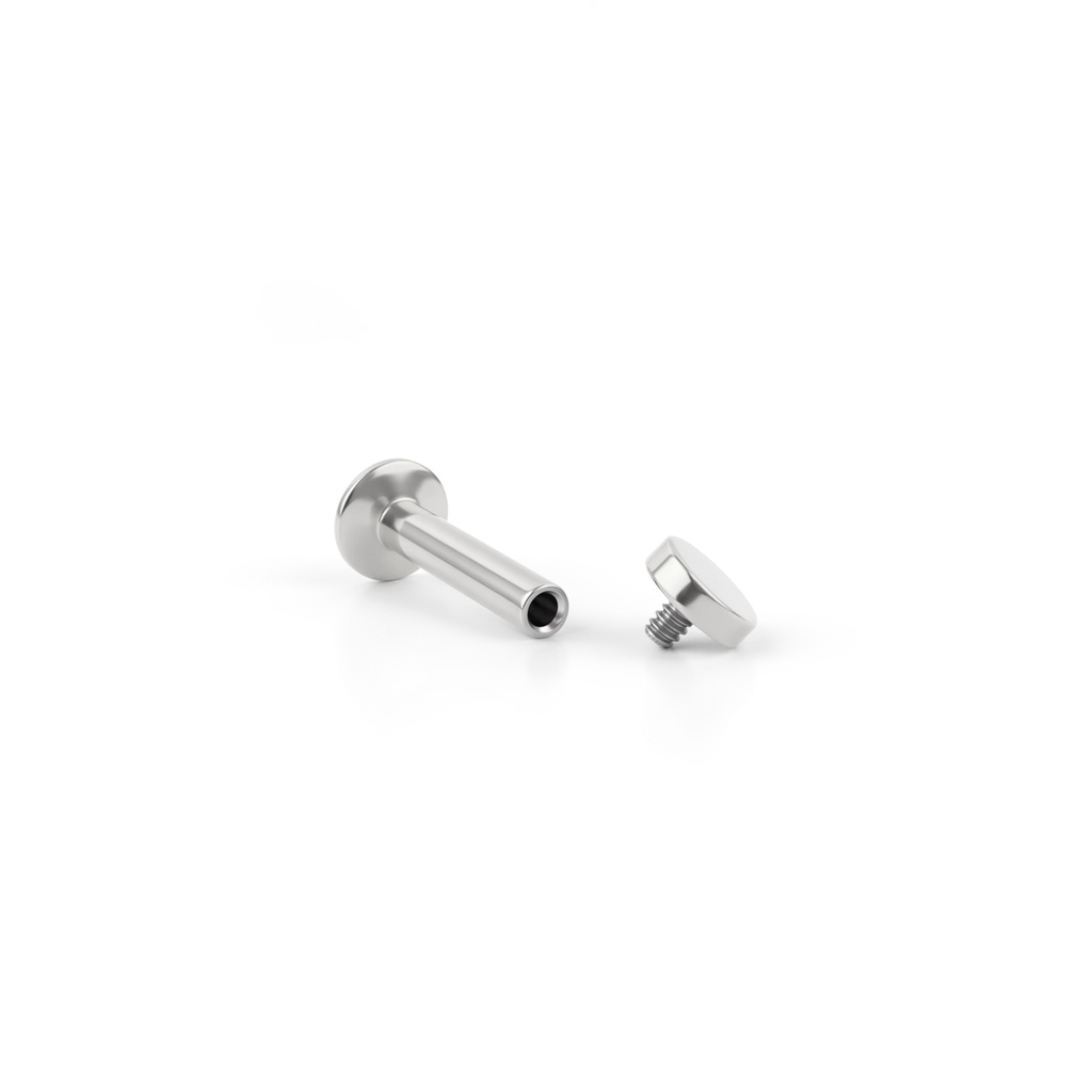 Labret avec top plat et filetage interne