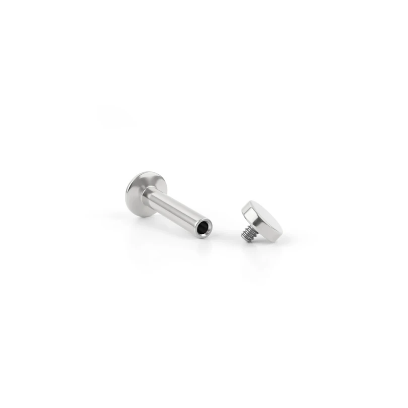 Labret avec top plat et filetage interne