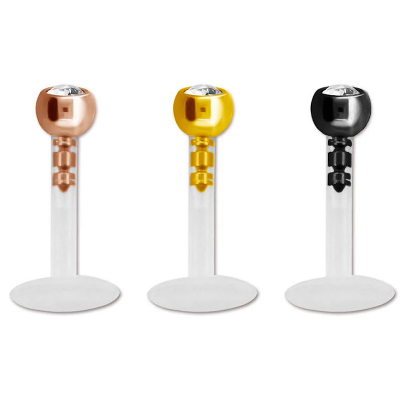 Labret en PTFE avec pierre colorée