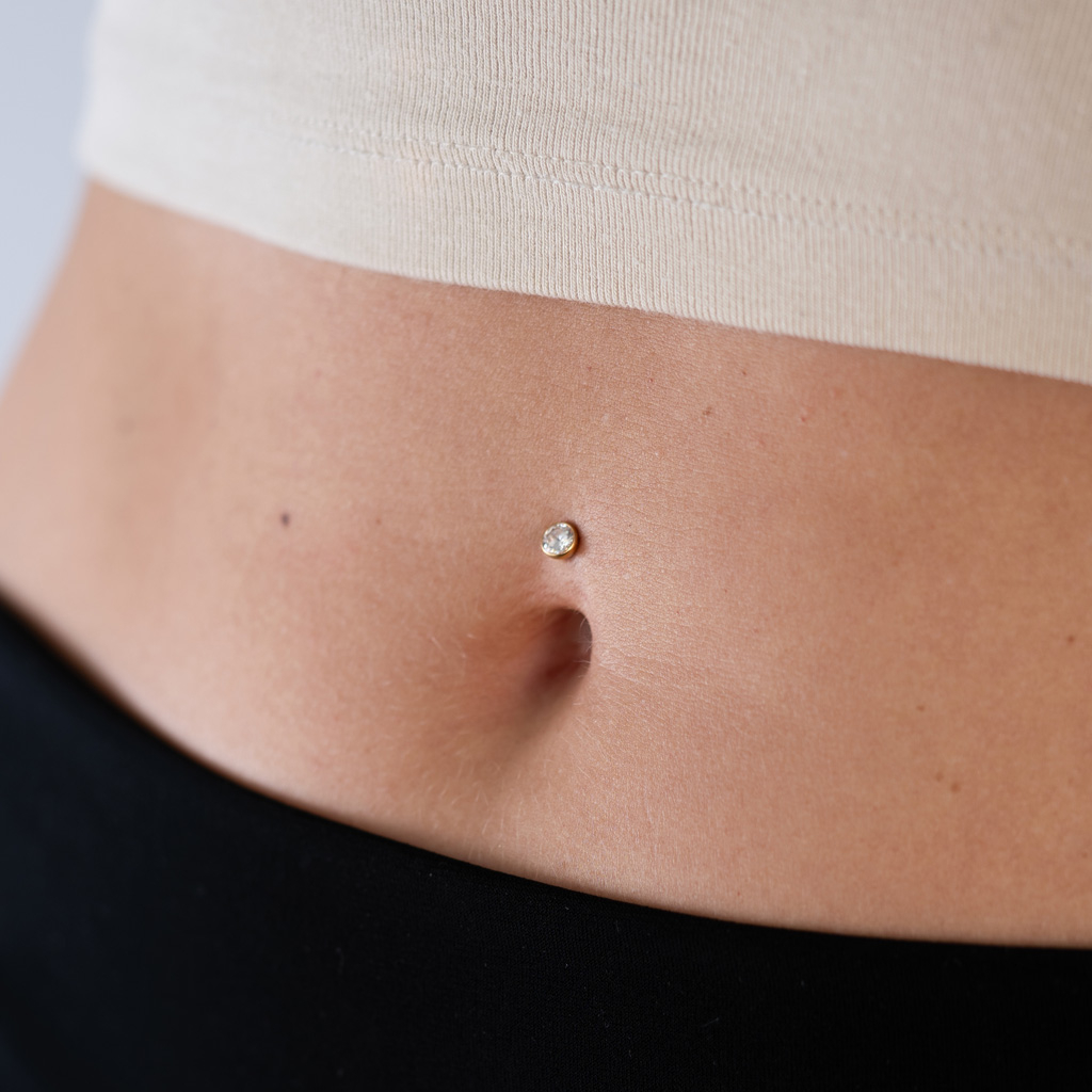 Piercing nombril inversé en titane