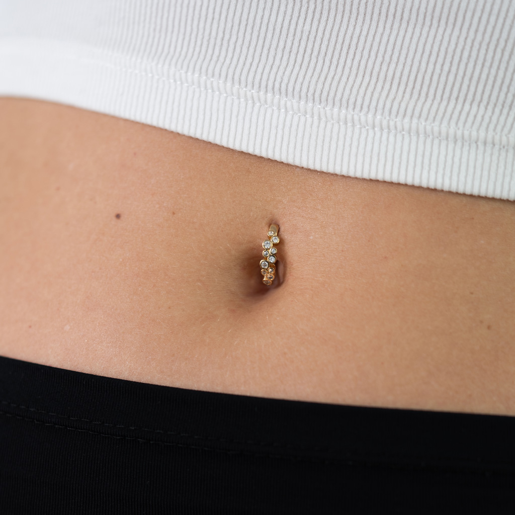 Clicker pour le nombril avec pierres effet bulles