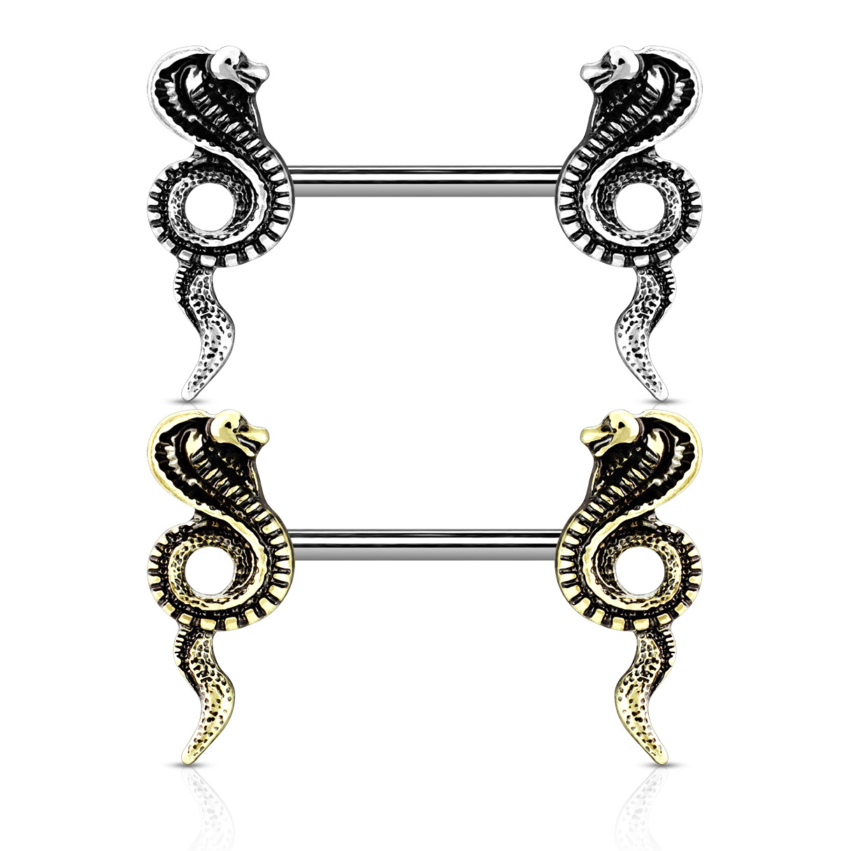 Piercing pour le téton avec cobras
