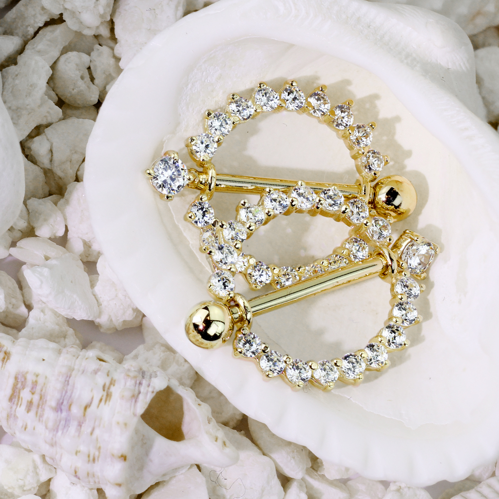 Piercing pour le téton en or 14 carats