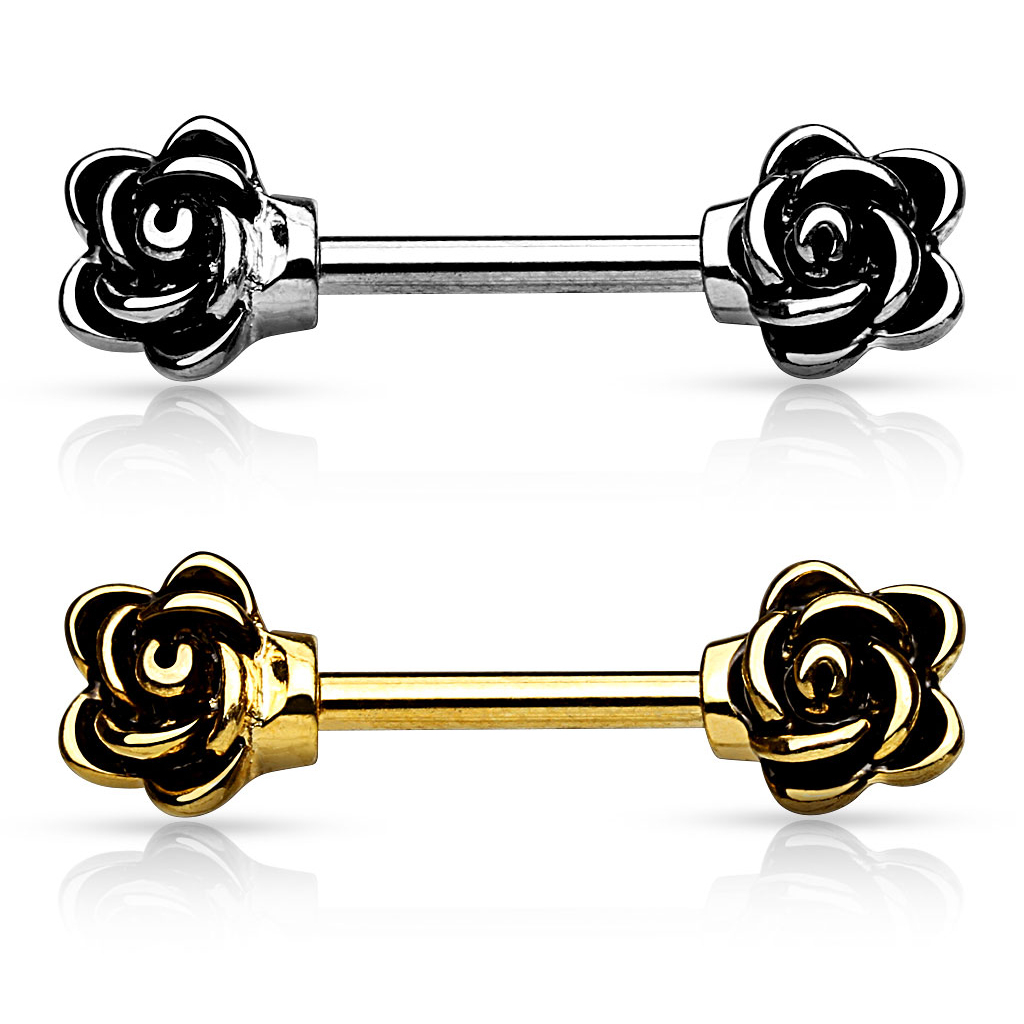 Piercing pour le téton avec roses