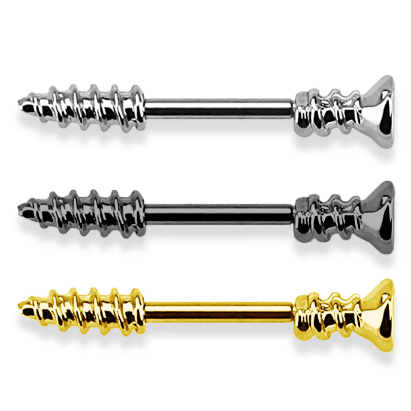Barbell pour le téton en forme de vis