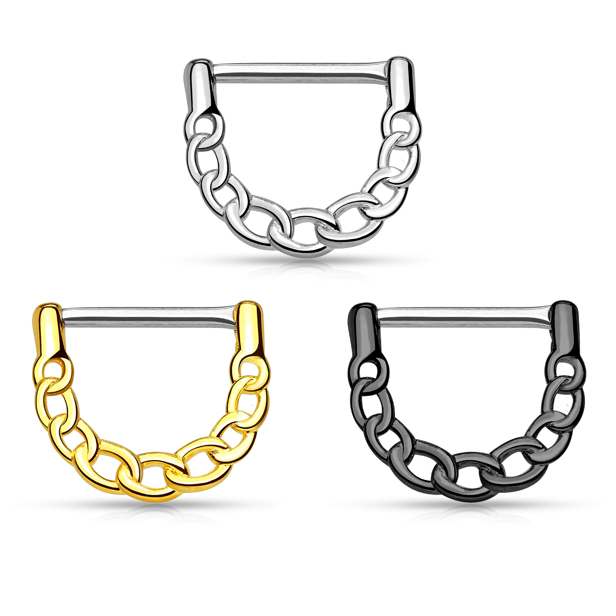 Clicker pour le téton avec chaïne