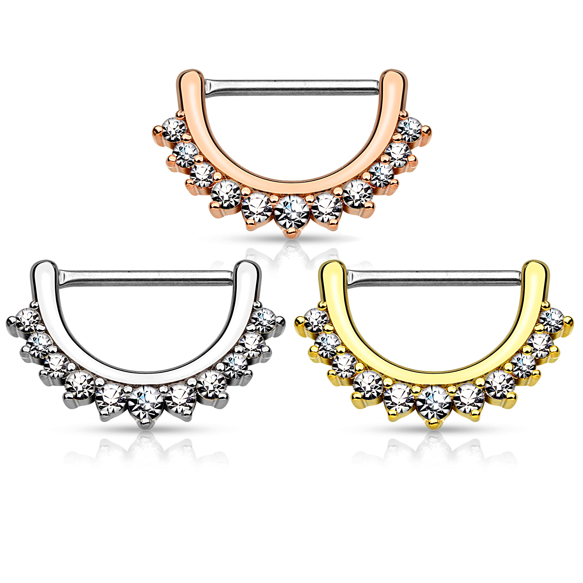 Clicker pour le téton avec bordure en demi-lune