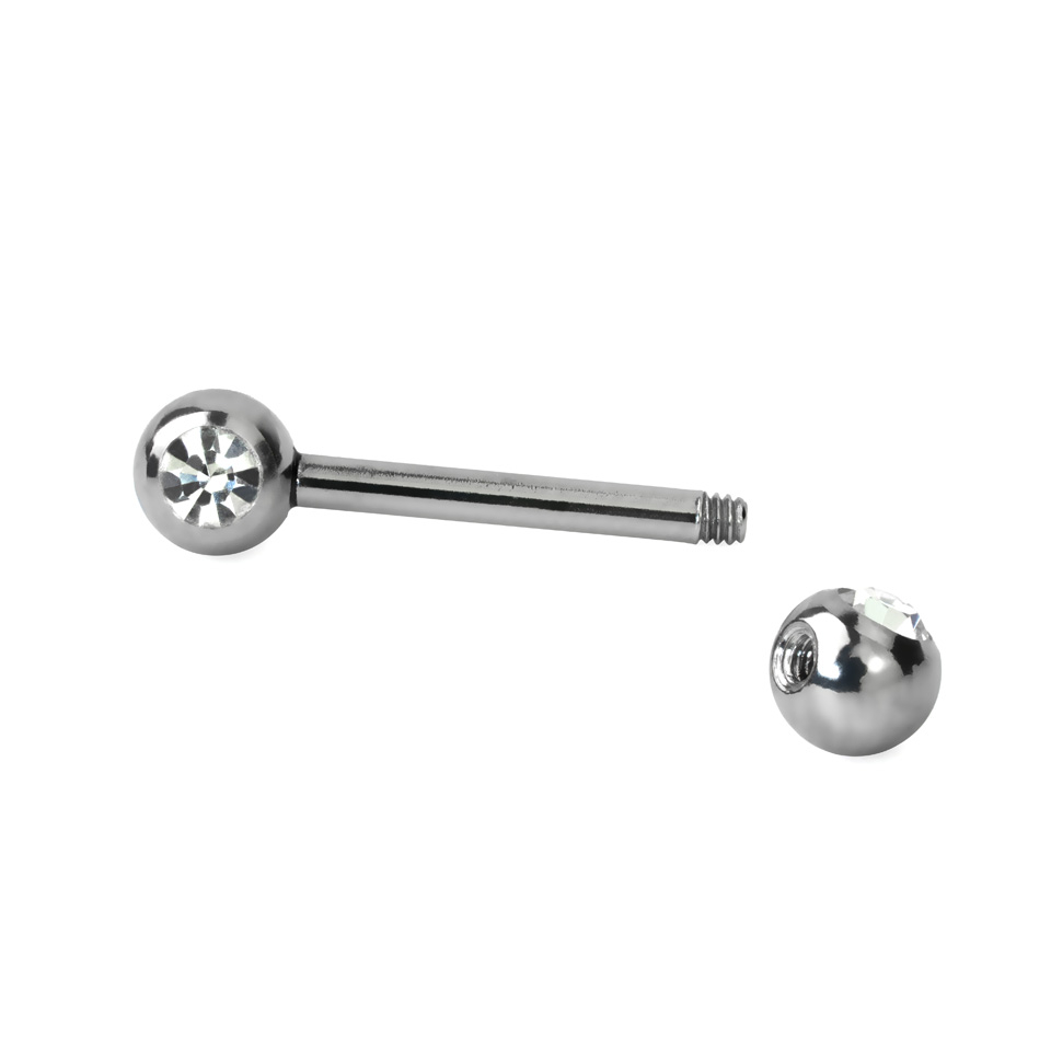 Tige Barbell pour le têton avec pierre