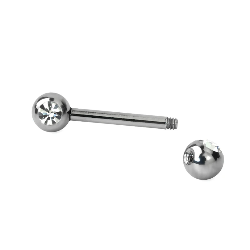 Tige Barbell pour le têton avec pierre