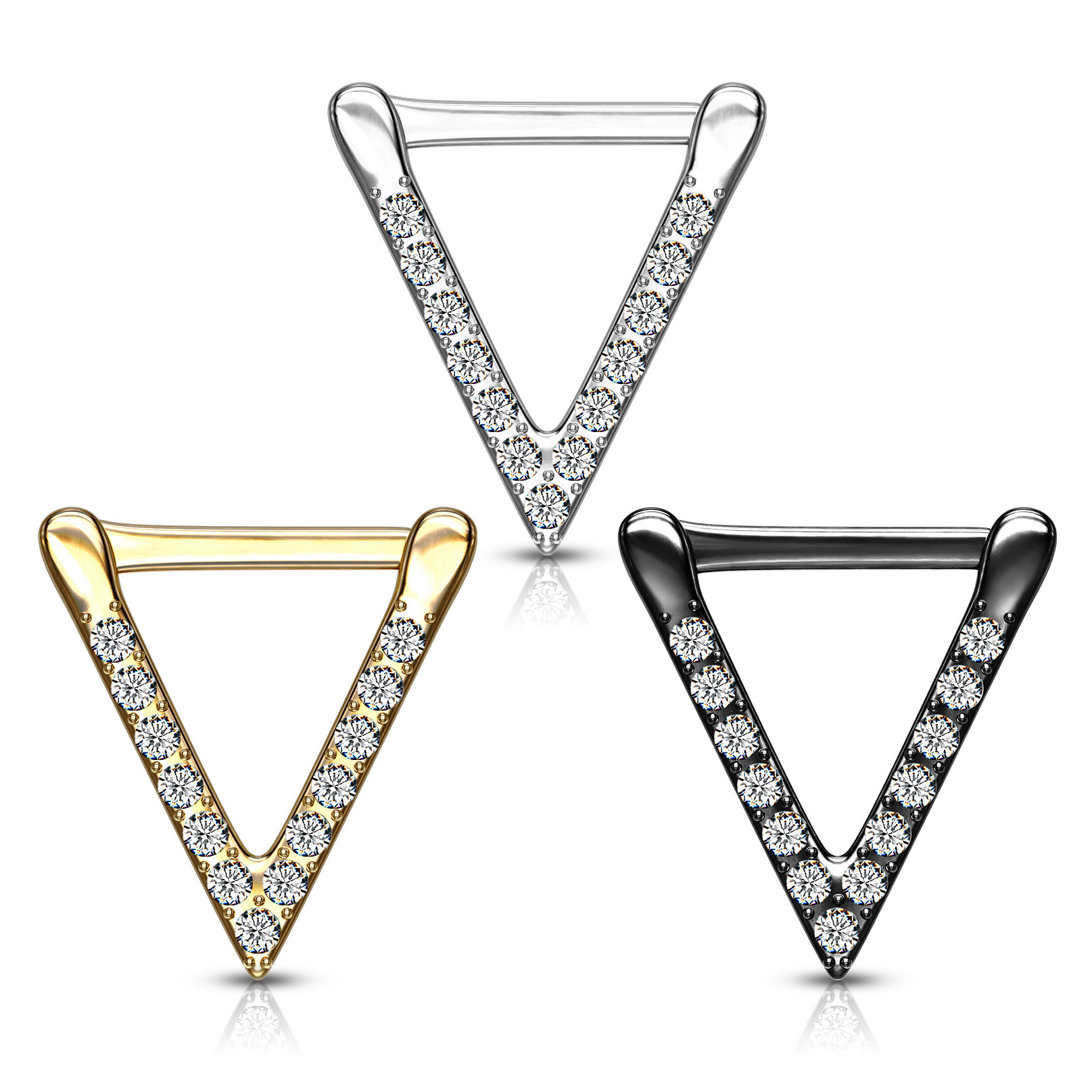 Piercing pour le septum en forme de triangle