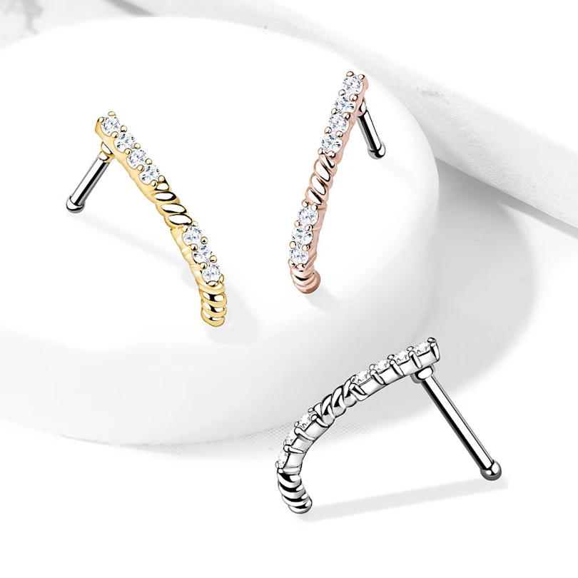 Crawler pour le nez orné de pierres disponible en 3 couleurs
