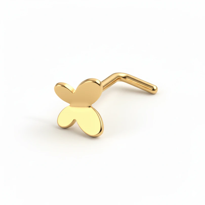 Stud de nez en titane avec un papillon