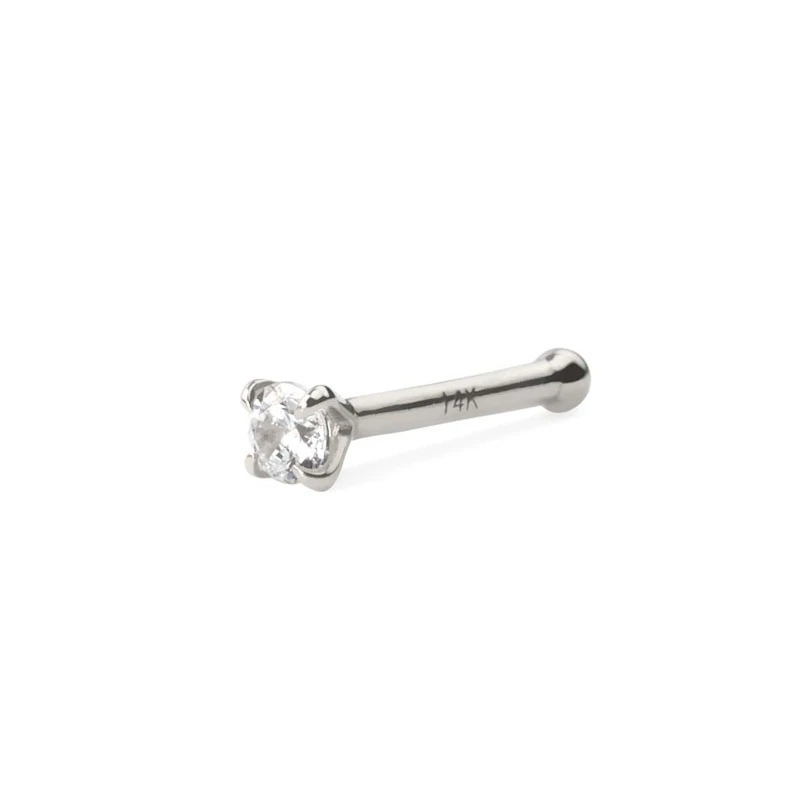 Tige de nez Or 14 carats massif avec une pierre