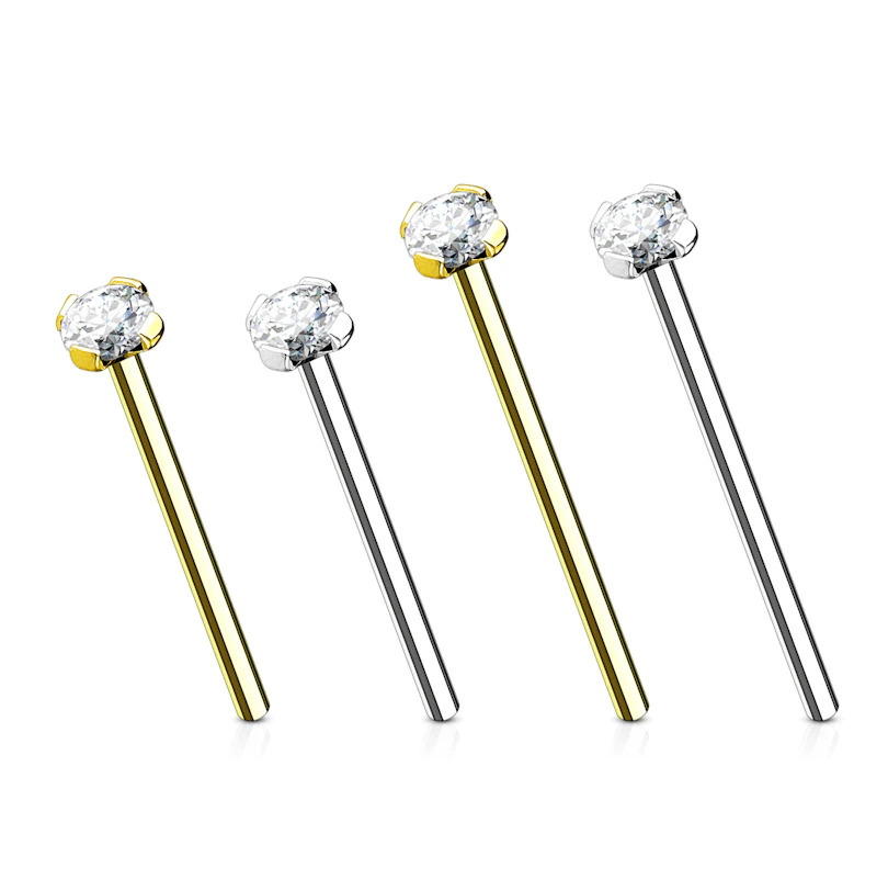 Tige pour le nez en or 14 carats avec une pierre