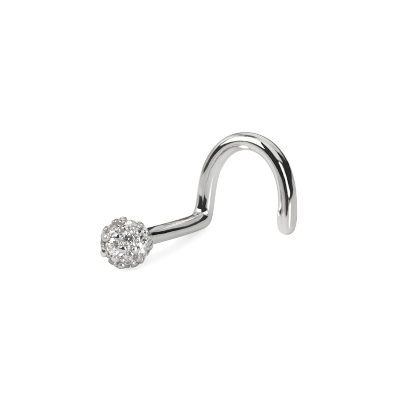 Vis de nez en or 14 carats avec pierres en zircone serties