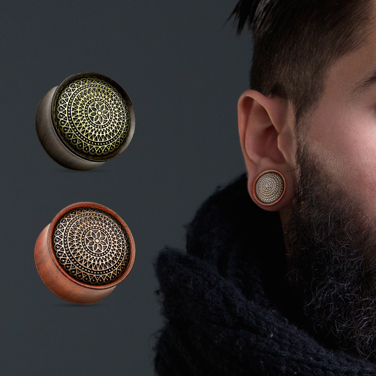 Plug en bois avec motif petits points