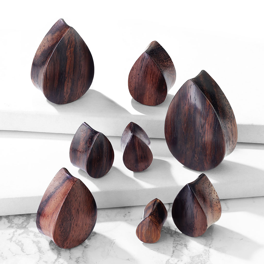 Plug en bois en forme de goutte