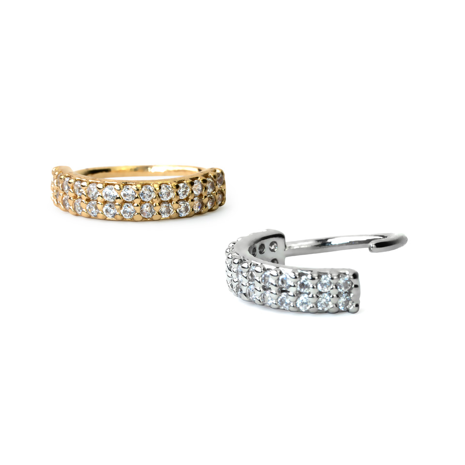 Anneau avec double rangée de belles pierres