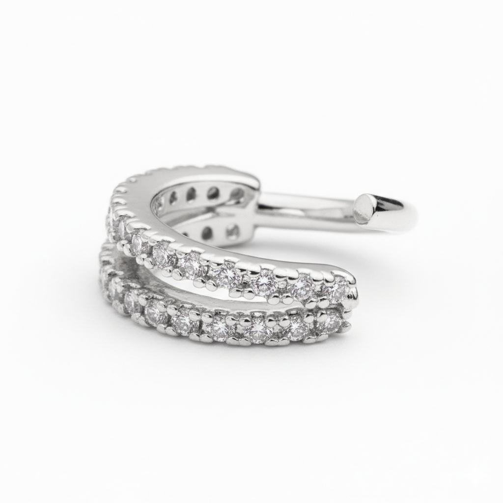 Anneau avec double rangée de pierres