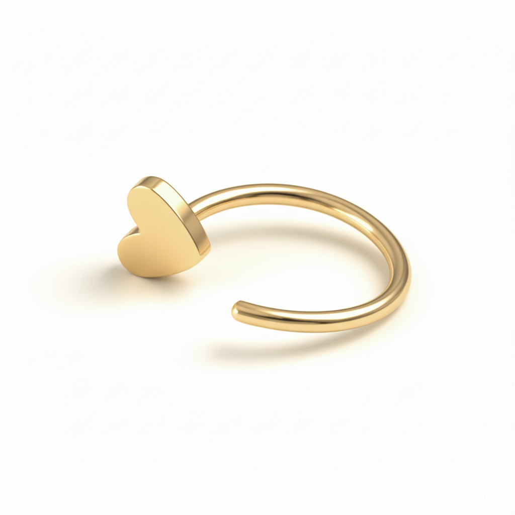 Anneau ouvert en titane avec un cœur