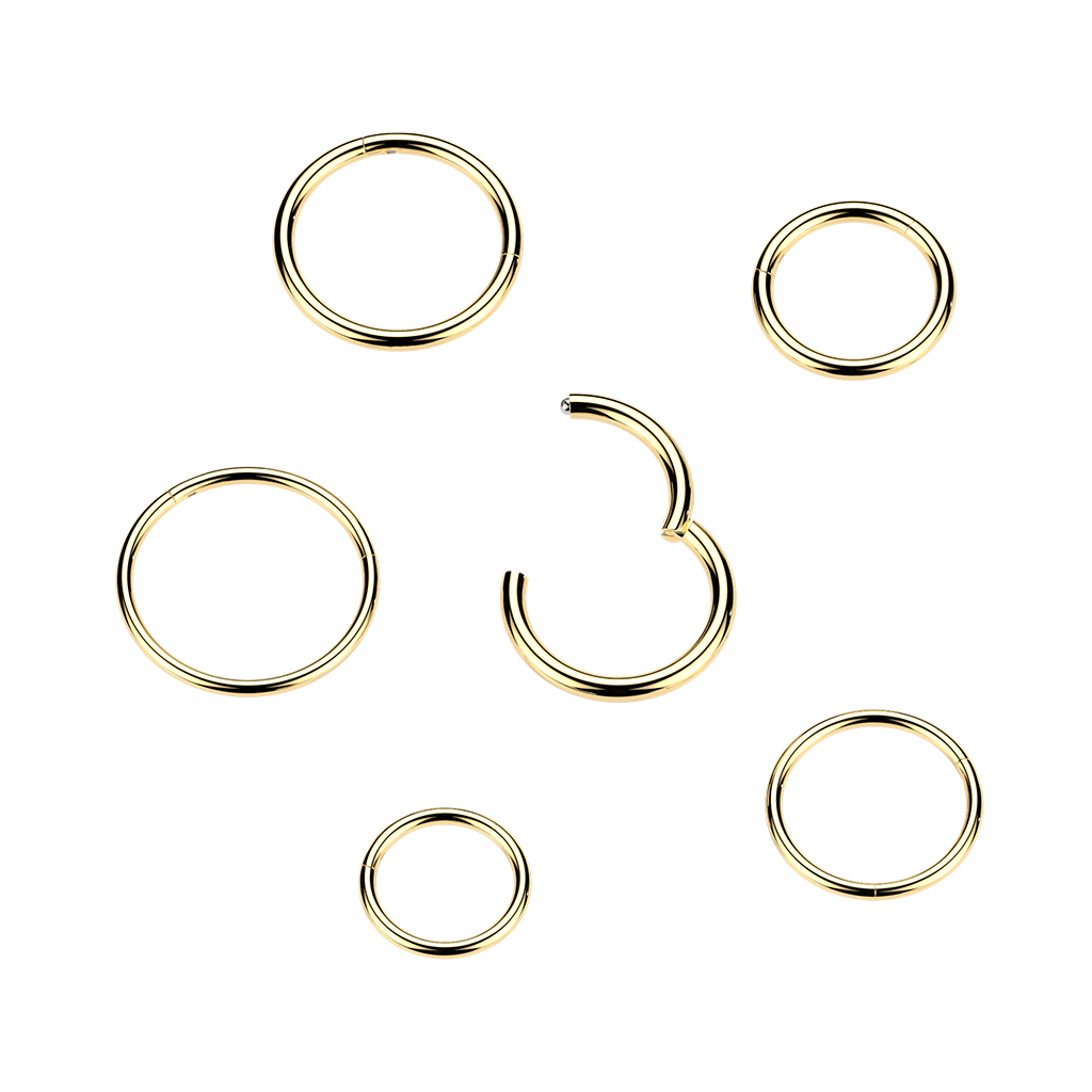 Anneau segment en titane plaqué or 24K