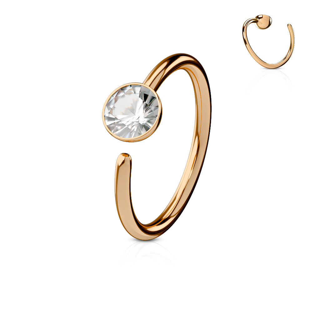 Anneau avec pierre de cristal fixe