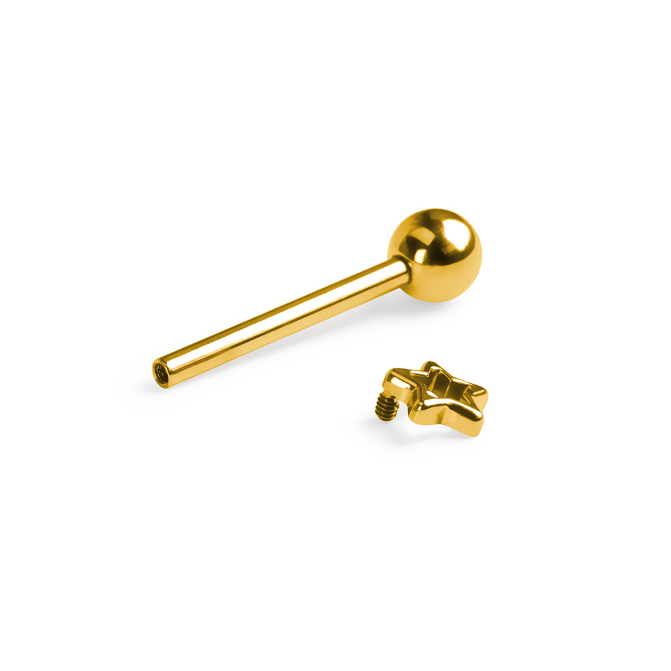 Barbell en titane pour la langue avec une étoile